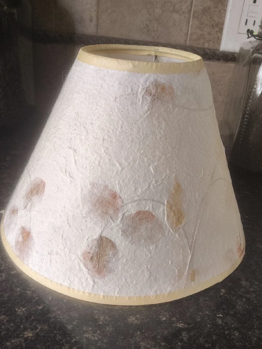 Small Vintage Cream Floral Paper Lamp Shades (Set of 2)